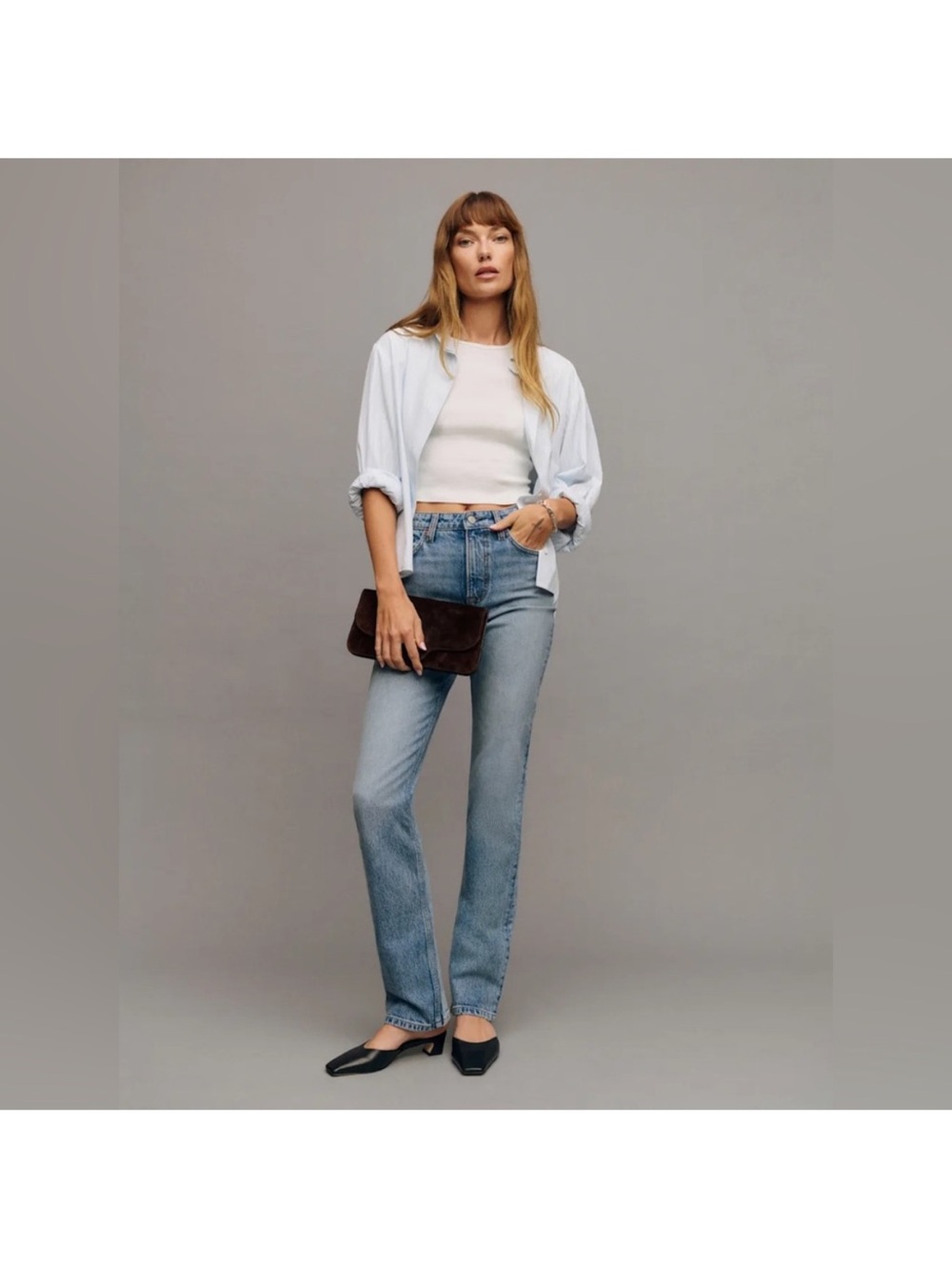 Reformation Jax Stretch High Rise Straight Jean